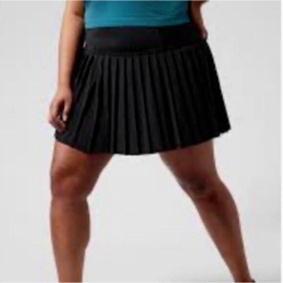 Athleta Elevate Tennis Pickleball Athleisure Skort Black Pleated Pocket 2X